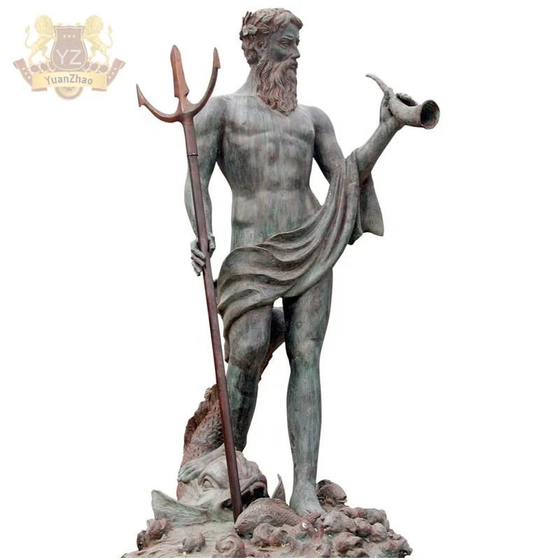 Famous Greed Sea God Poseidon Sculpture Ancient Neptune Poseidon Bronze Statue