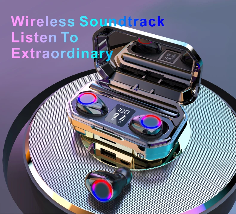  Беспроводные bluetooth-наушники TWS с зарядным устройством и светодиодным