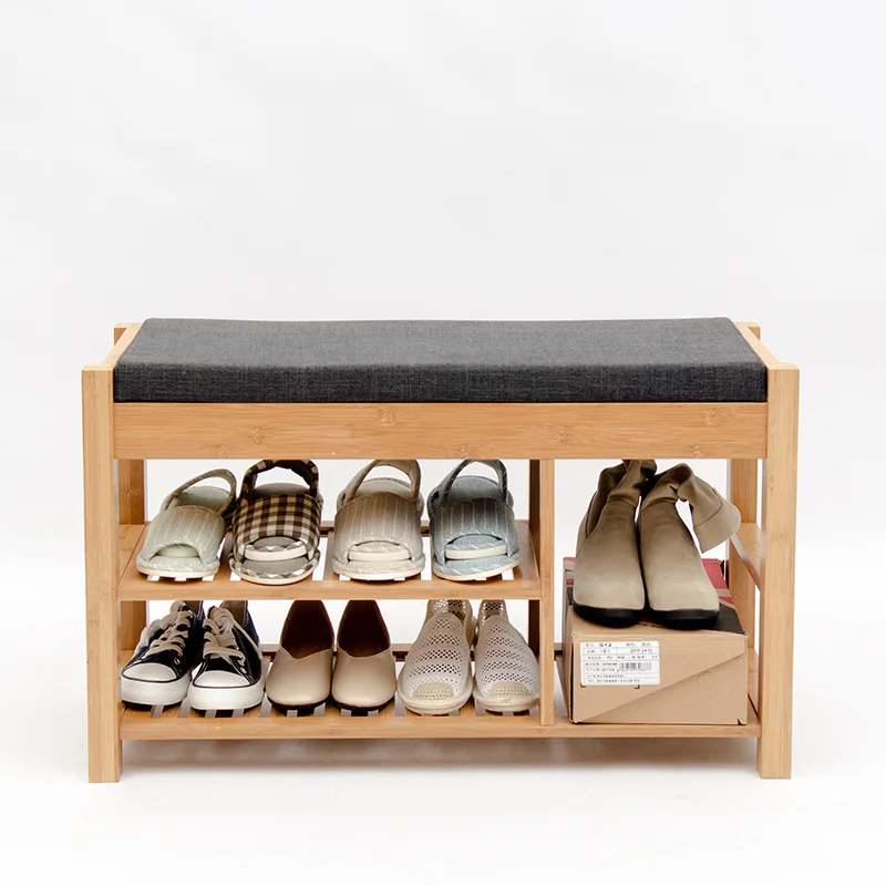 Bamboo Shoe Bench Entryway Diversified Storage Room Bench Shoe Stool with Storage Drawer Top