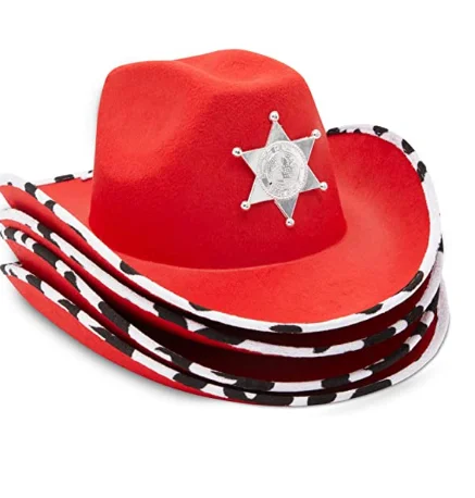Wholesale Cowboy Hat Red Western Cowgirl Hat With Star Rodeo Style Fancy Dress
