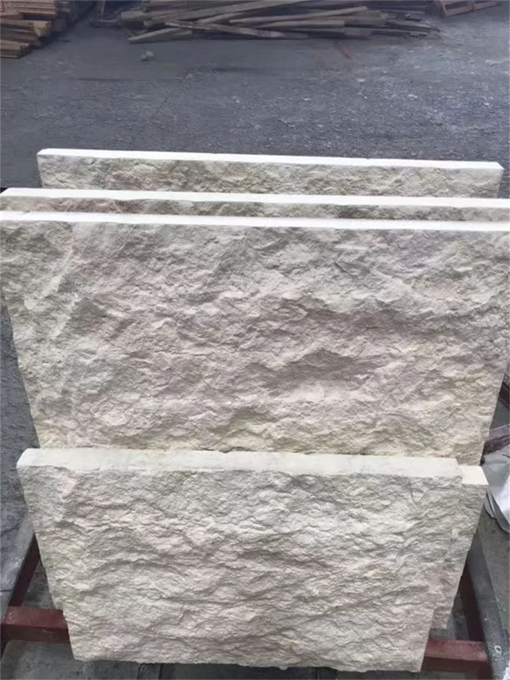 Hot Sale Cheap Natural White SandStone Exterior Mushroom Cut to Size Outside Inner Room BackGround Wall Clading Tiles