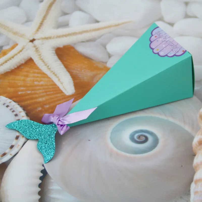Spot wholesale mermaid triangle tower party candy box