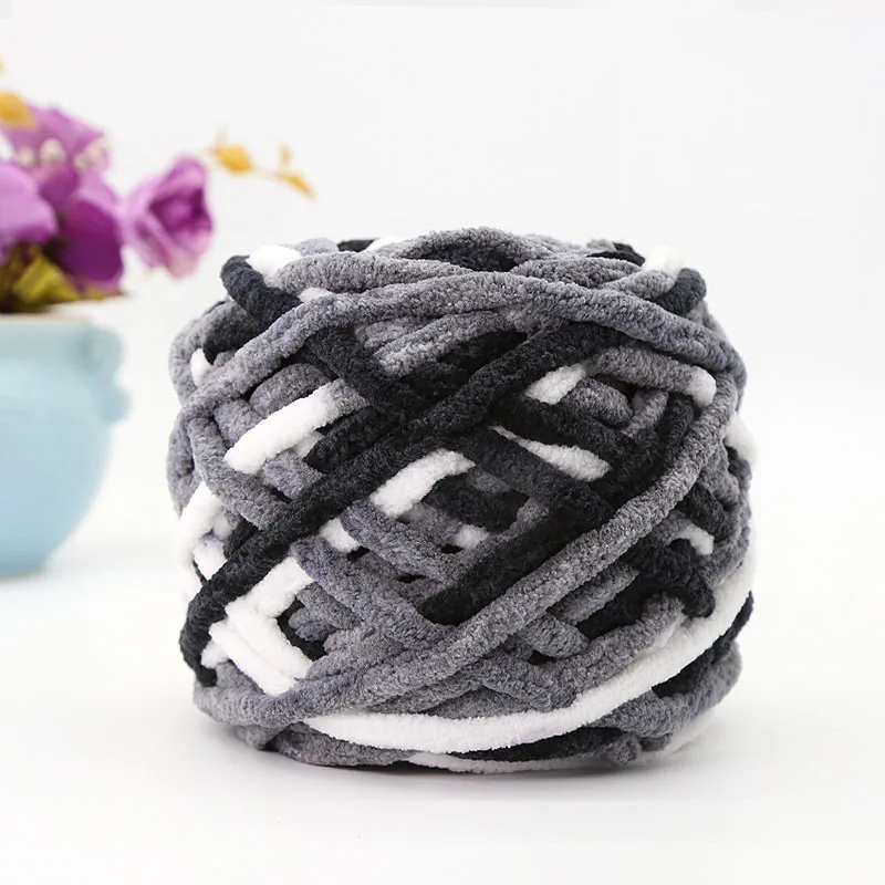 Wholesale Velvet Blanket Dyed Fancy Yarn Polyester Acrylic Blended Fluffy Hand Knitting Thick Bulky Chunky Chenille Crochet Yarn