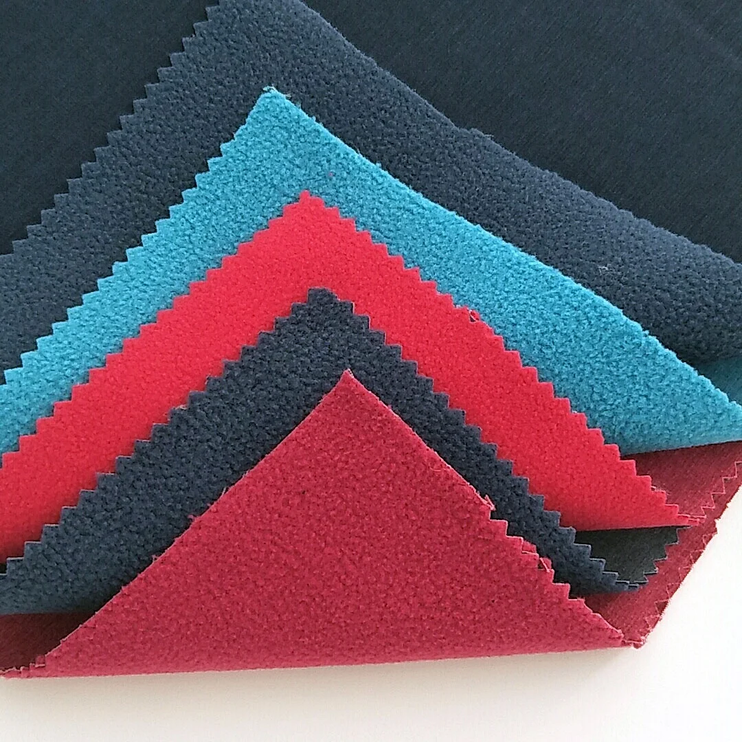 4 way stretch fabric bonded polar fleece fabric