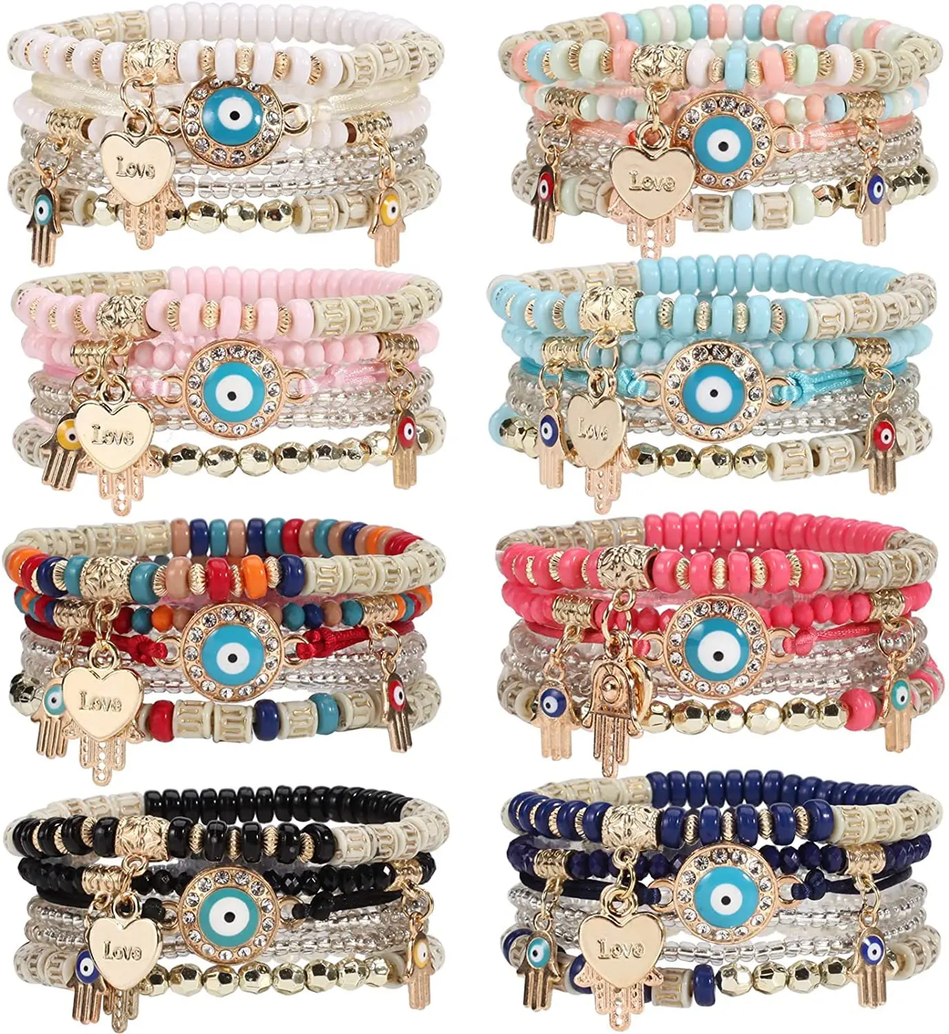 High Quality Boho Heart Love Bead Bracelet Jewelry Adjustable Women Bohemian Bracelet