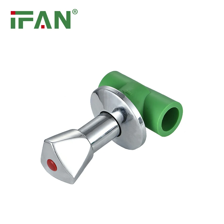 IFAN ASTM F2389 Easily Controlled Plastic Pipe Ball Valve 20-32mm Green PPR Valve Triangle Handwheel PPR Concealed Valve