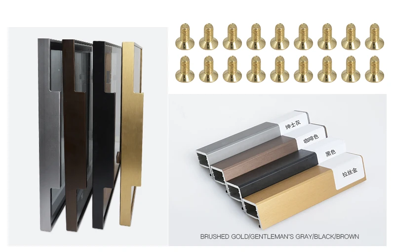 Aluminum wardrobe glass door kitchen cabinet aluminum frame glass door