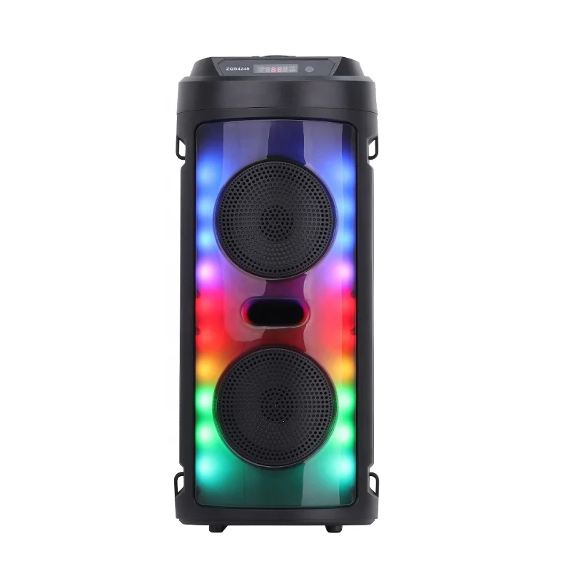 Colorful LED Light Wireless Stereo Sound Speaker Dual 4 Inch Speaker With Microphone And Remote Control Support FM Radio (1600542115087)