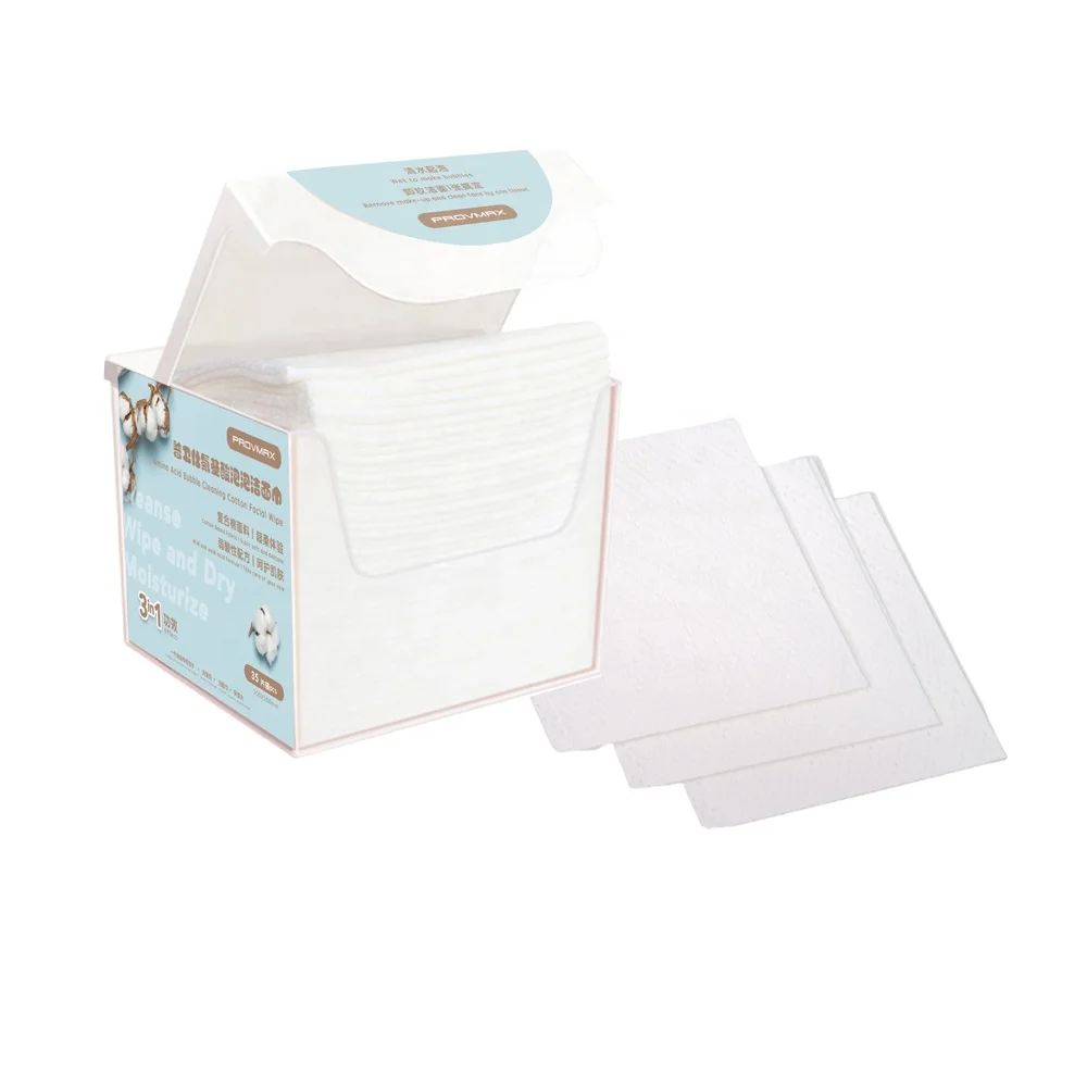 Органические салфетки для лица с пузырьками, активируемые водой, фирменная торговая марка