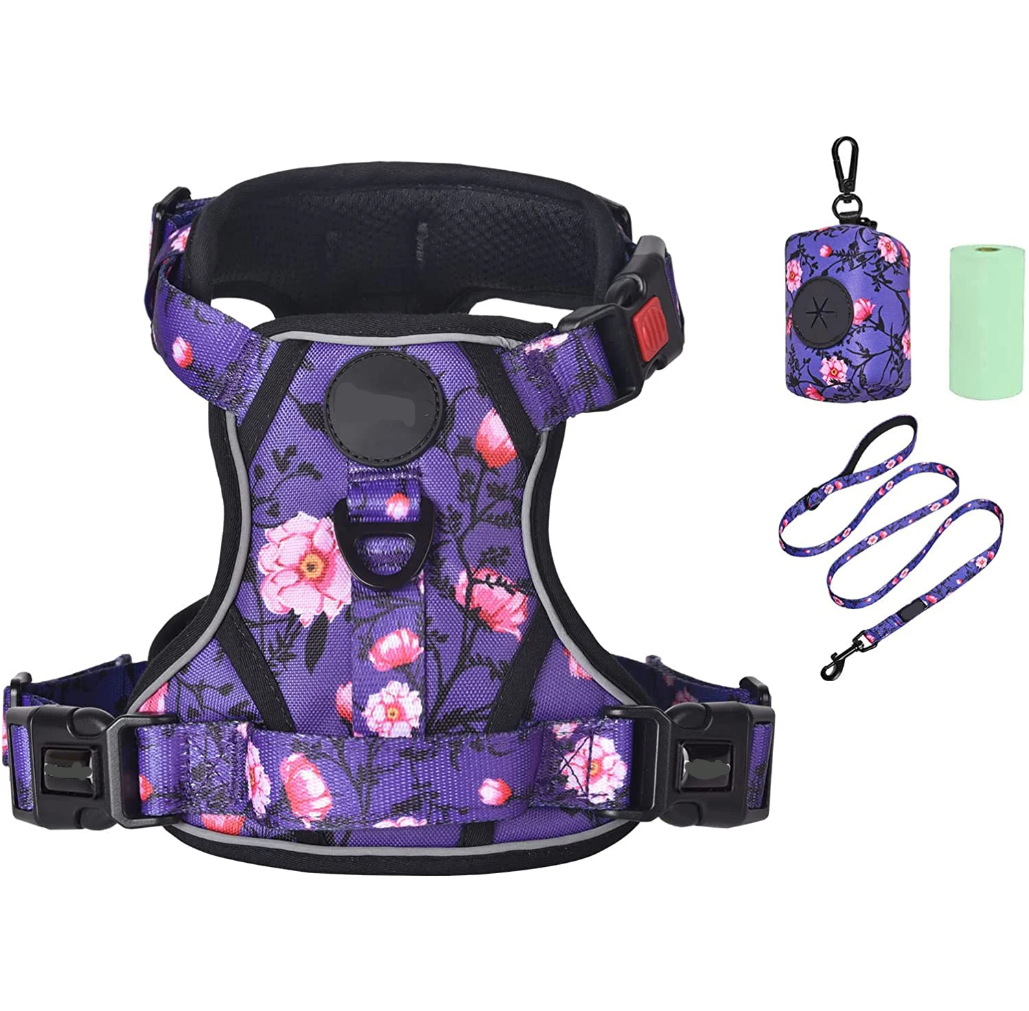 TOPBUDDY Custom Pattern Soft Dog Vest Premium Quality Design Pet Dog Harness Lead Set