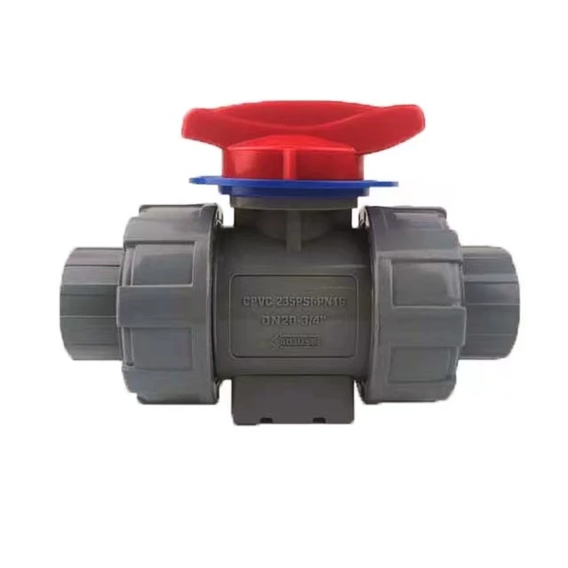UPVC metering V shape ball valve red handle dark gray valve for pressure washing system
