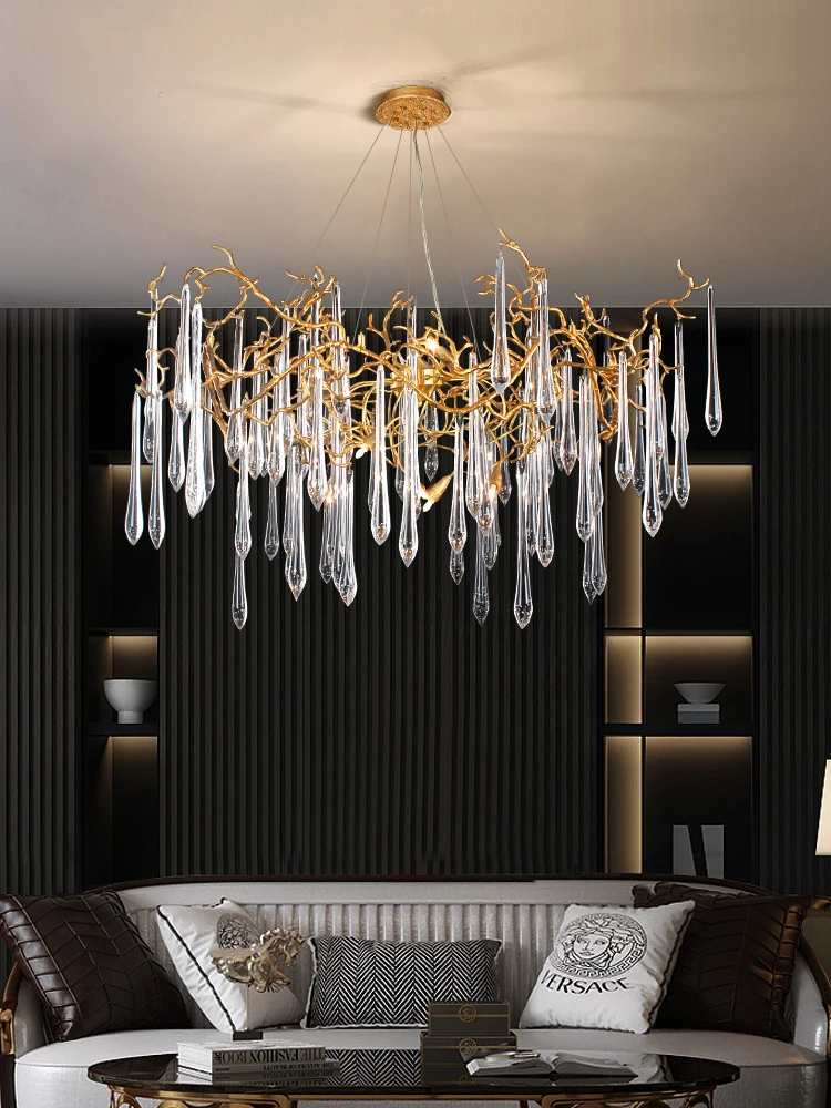 Unique Design Customize Decorative Lamp Colored Hand Blown Modern K9 Crystal Chandelier Lighting for Stairs