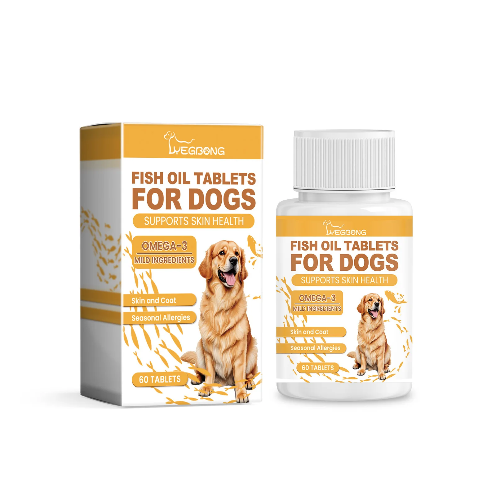 Multivitamin fish oil tablets for dogs, pet dog hair care moisturizing skin care, pet health products, pet care