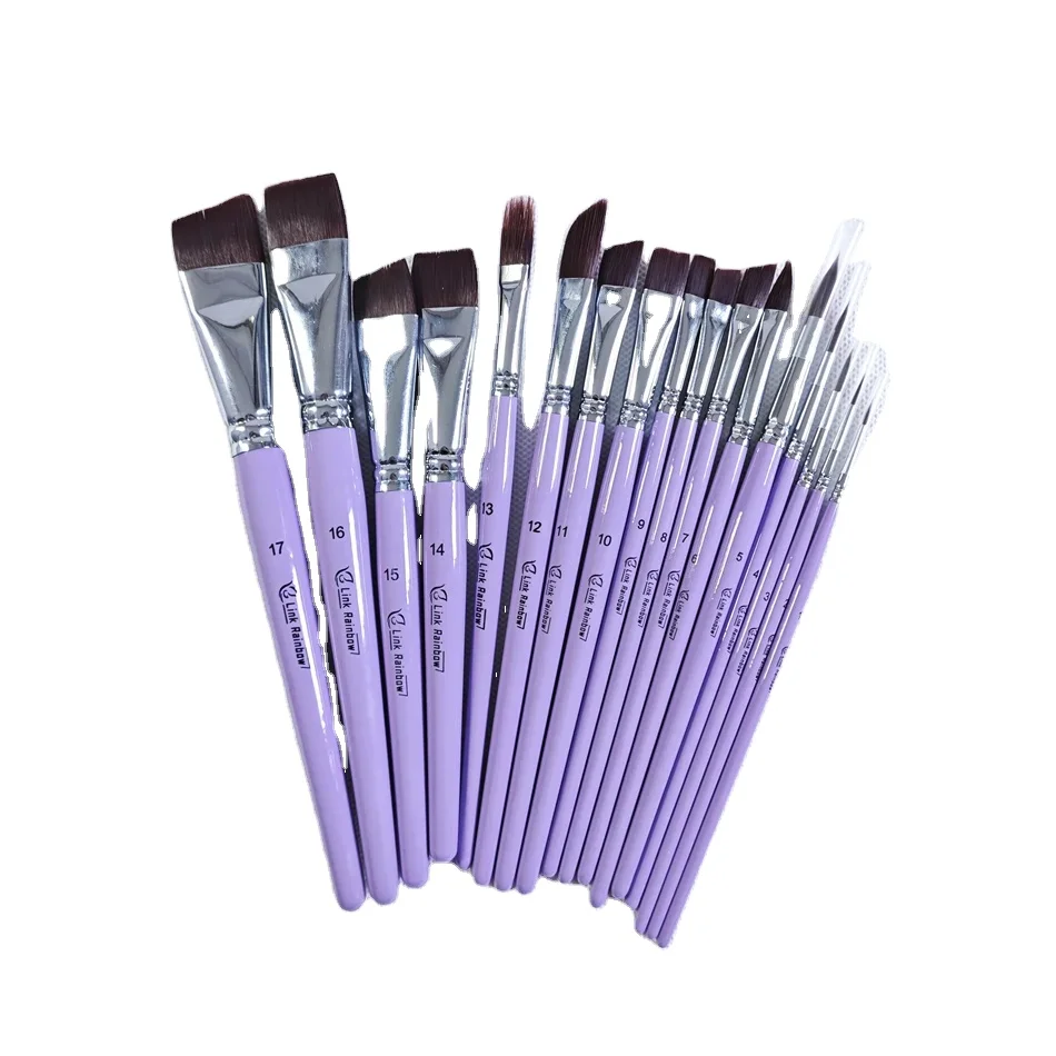 17 Color Painting Brushes face  Body Paint Brushes High Quality Green Eye  Hair Wooden Style With Cosmetics Bag