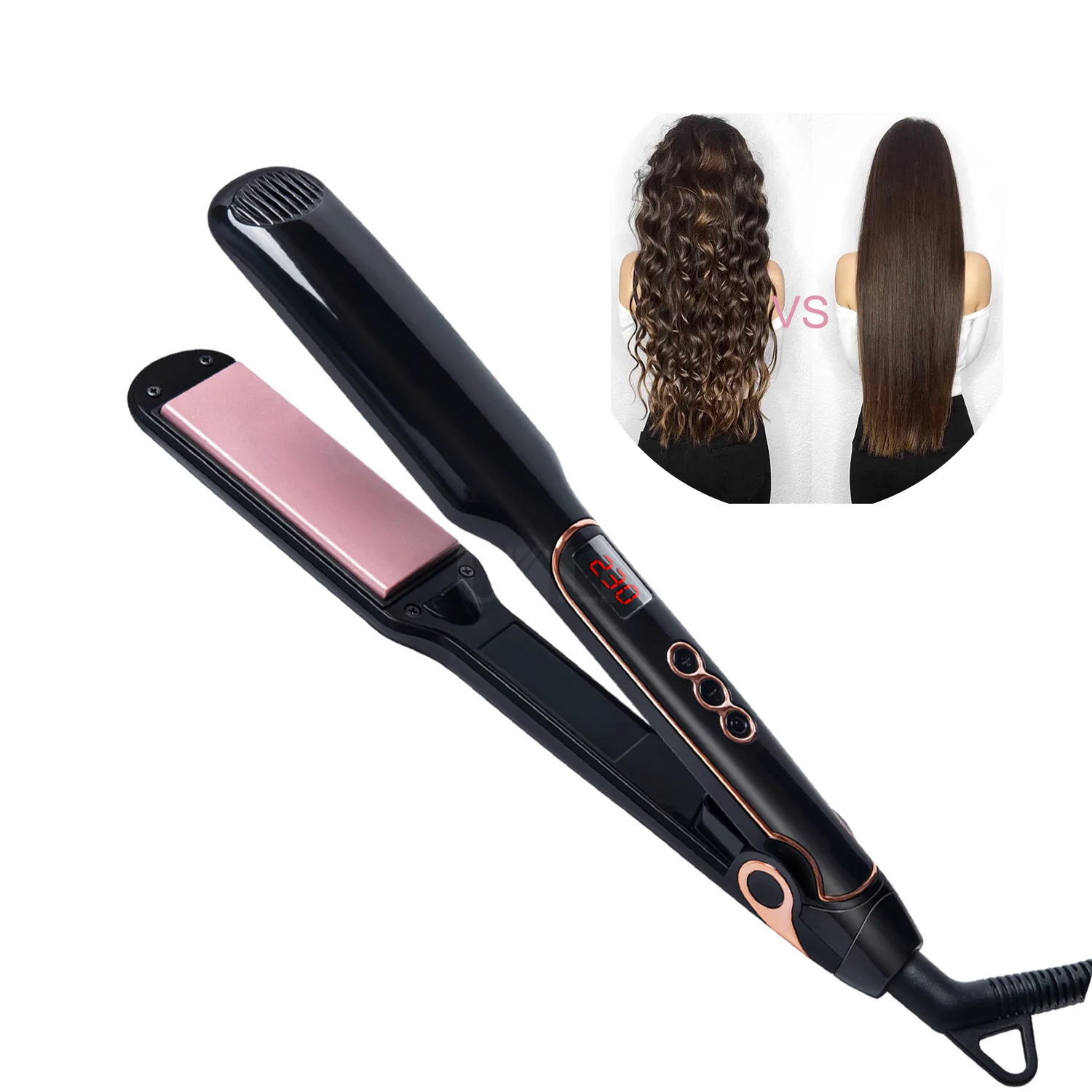 New Hair Curler & Straightener 2 in 1 Spiral Wave Curling Iron Professional Hair Straighteners Fashion Styling Tools