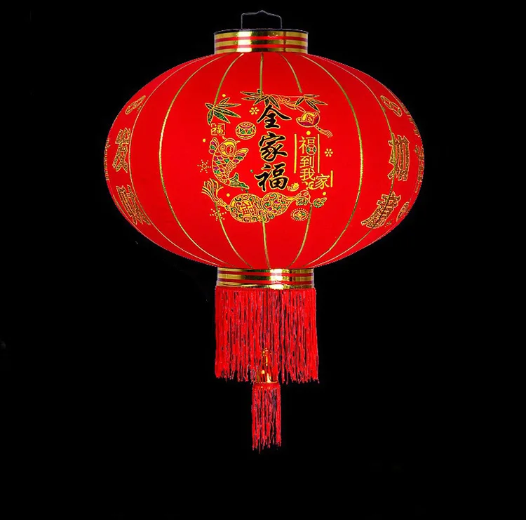 New Year Decoration  Red Chinese Waterproof Silk Lanterns For Outdoor Hanging Festival Lantern