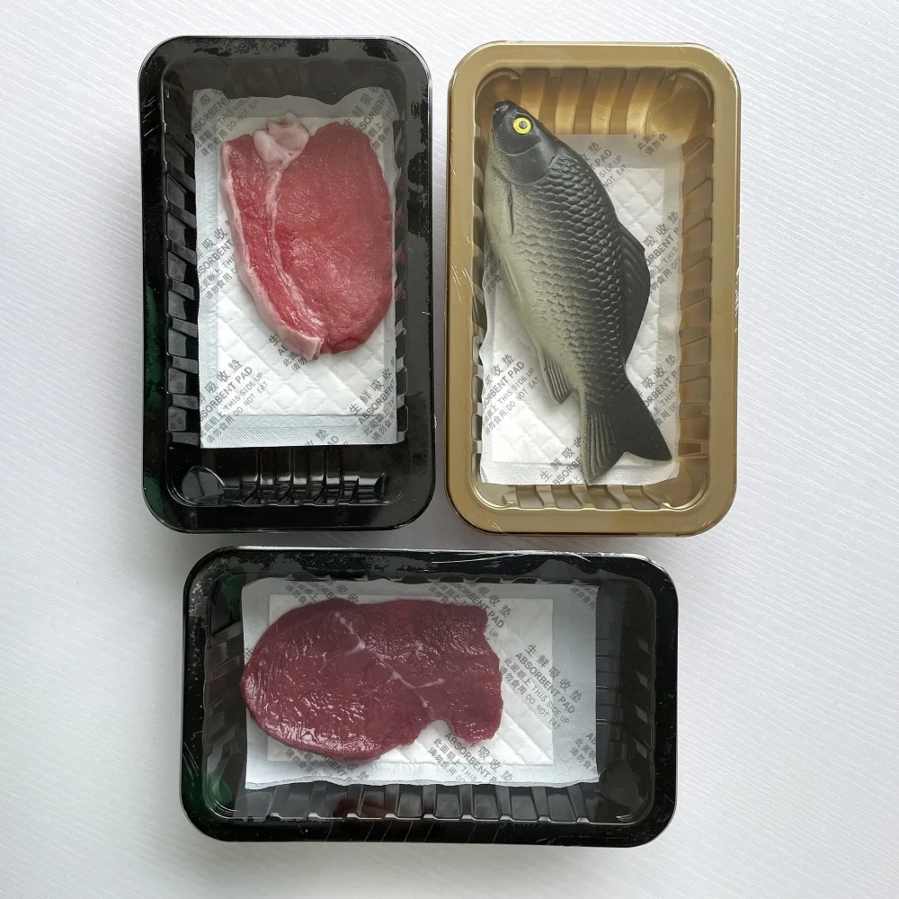 RUNFU 100 x 180 mm Dri-Loc 60 Gram Butcher Shop Pads Absorbent Meat Soaker Pad