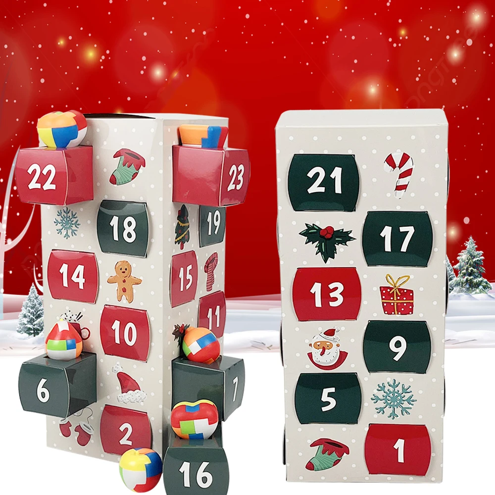 Empty Christmas Advent Calendar Cardboard Box With 24 Drawers Advent Box DIY Custom Printing Creative Advent Calendar For Kids