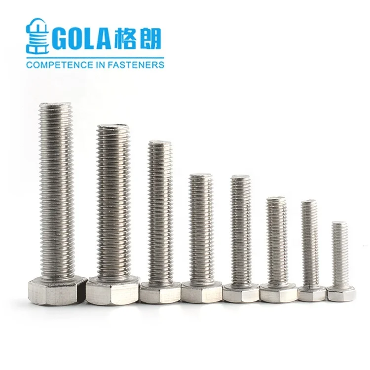 Stainless Steel 304 SS316 M8 M10 M12 M16 M20  DIN933 Hex Bolt