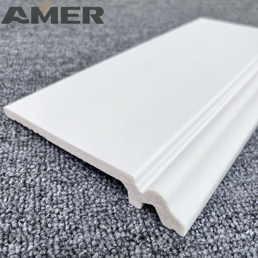 AMER Interior Decor Moisture-Proof PS Skirting Line Wooden Skirting Board New Design