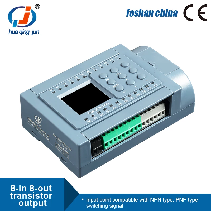 8 Inputs 8 Outputs Transistor Output PLC DC24V Compatible PNP, NPN Switching Signal Simple PLC for Solenoid Valves