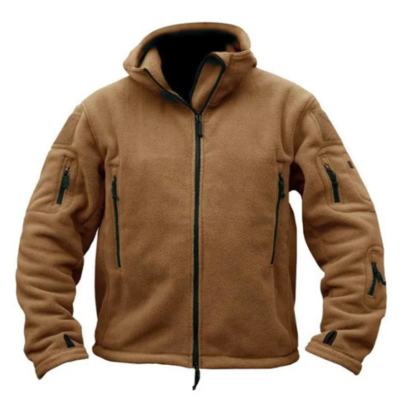 Men Hooded Polar Fleece Sports Hiking Outdoor Windproof Plus Size Men Jackets Camping Clothes