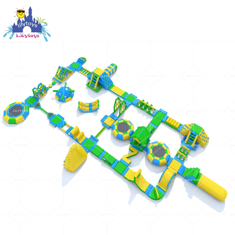 Коммерческий большой надувной плавучий аквапарк для пляжного зонтика б/у