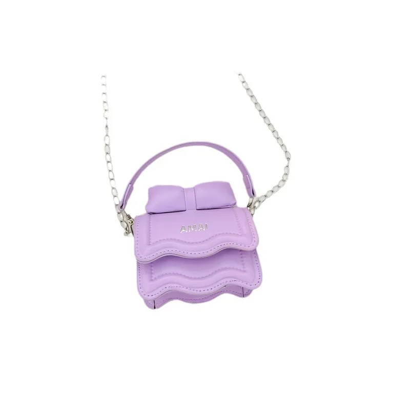 Mini Kids Girls Shoulder Bag With Bow Small Purse With Chain Strap Cute Crossbody Bag For Girls