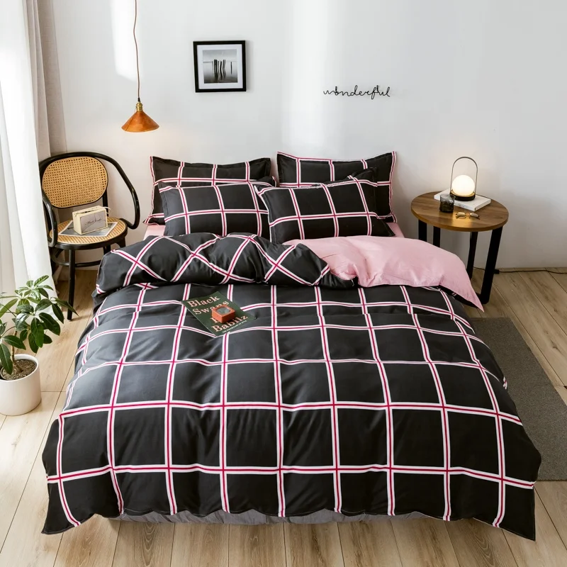 
Express delivery 100% polyester sheet set bedding set duvet cover pillow case geometric pattern northern Europe 