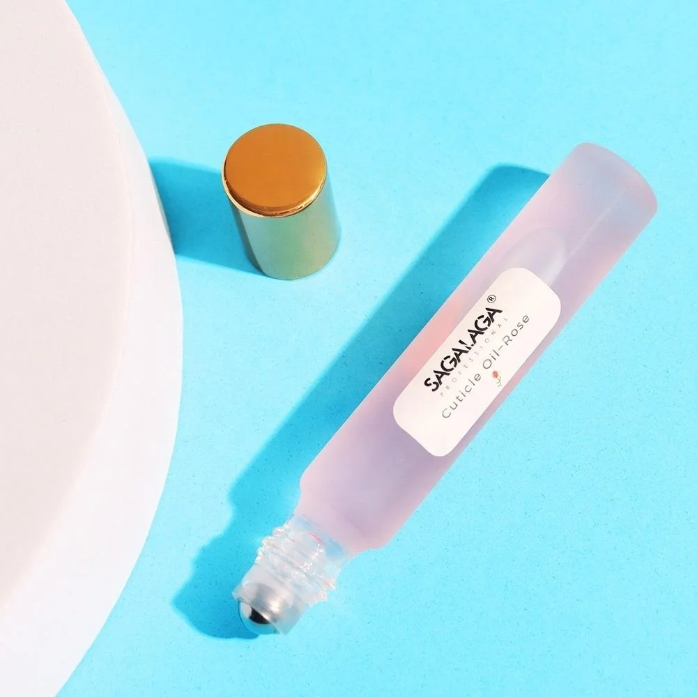 Set Nail Salon Care Revitalizer  Labeled Roller Pen Personalized fruits flower scented Organic Vegan Cuticle Oil Vitamin E