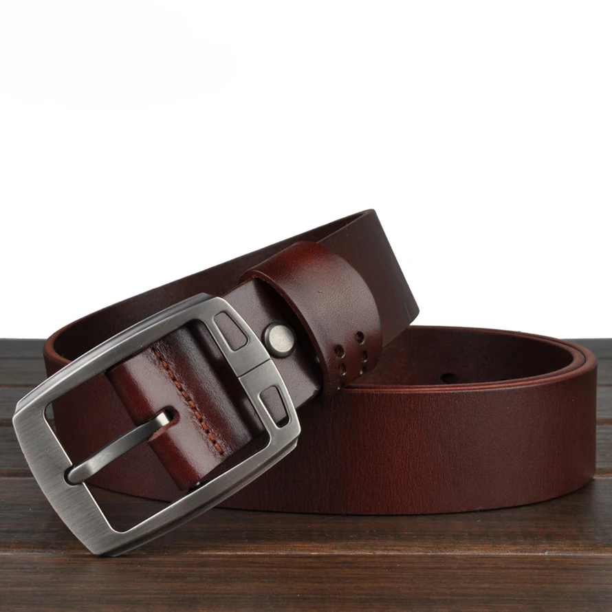 
Amazon Hot Selling Belts Leather Men Guangzhou Wholesale Full Grain Cowhide Leather Belt 