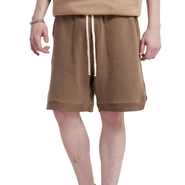 french terry shorts men 100% cotton short pants men loose short pants casual summer designer shorts silk screen print logo