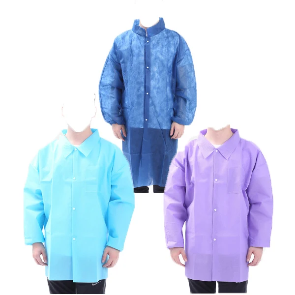 Wholesale Cheaper Customized Pockets Latex Free Individual Package Adult Disposable Lab Coat White Lab Jackets