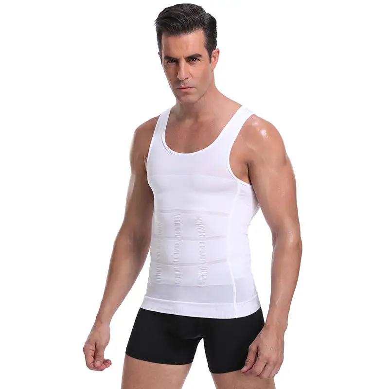 Mens Athletic Compression Shirt Slimming Body Shaper Tank Top Abs Abdomen Slim Vest Undershirt