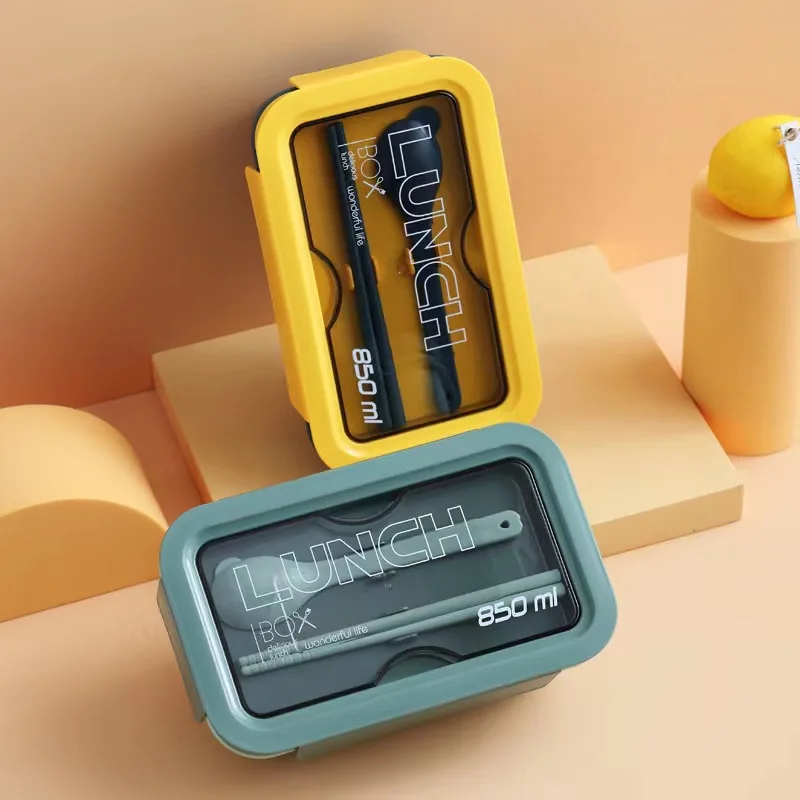 Hot Sale Portable Food Container Picnic Bento Box PP Plastic Microwave Heatable Student Lunch Box