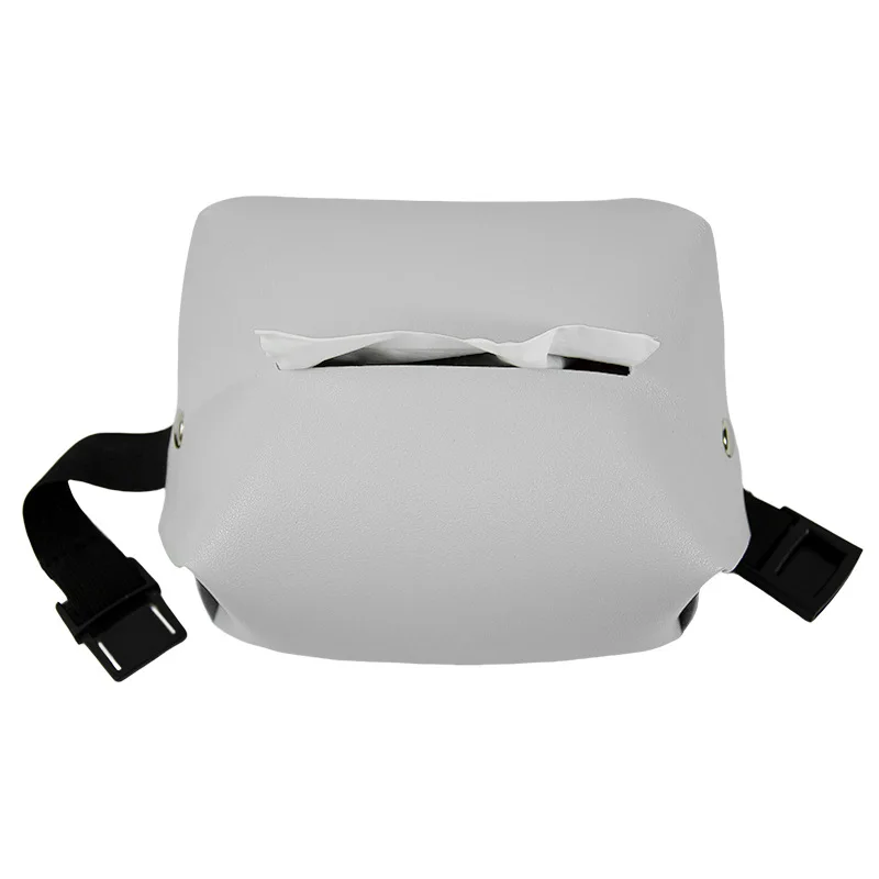 Soft PU Leather Car Tissue Box Hanging Sun Visor Leather Tissue Box