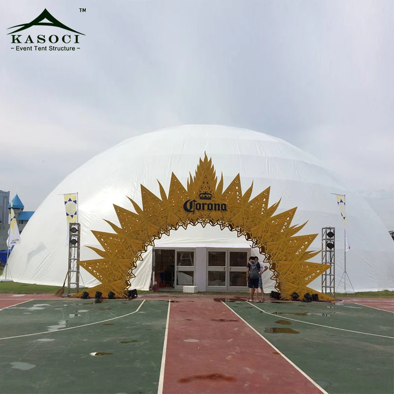 Guangzhou tent factory geodesic dome tent with glass door