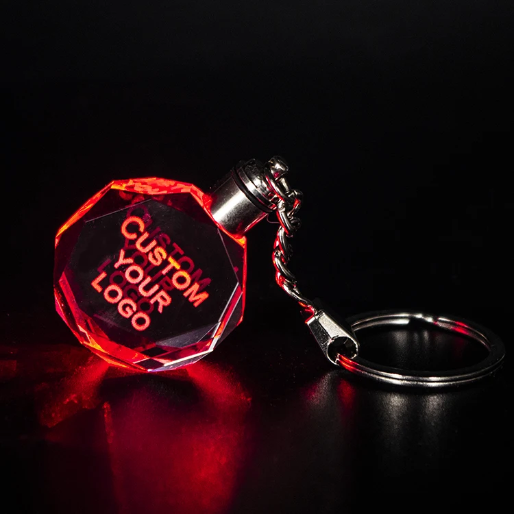 Promotional Gift Factory Price Custom Made Crystal LED Keychain for giveaways