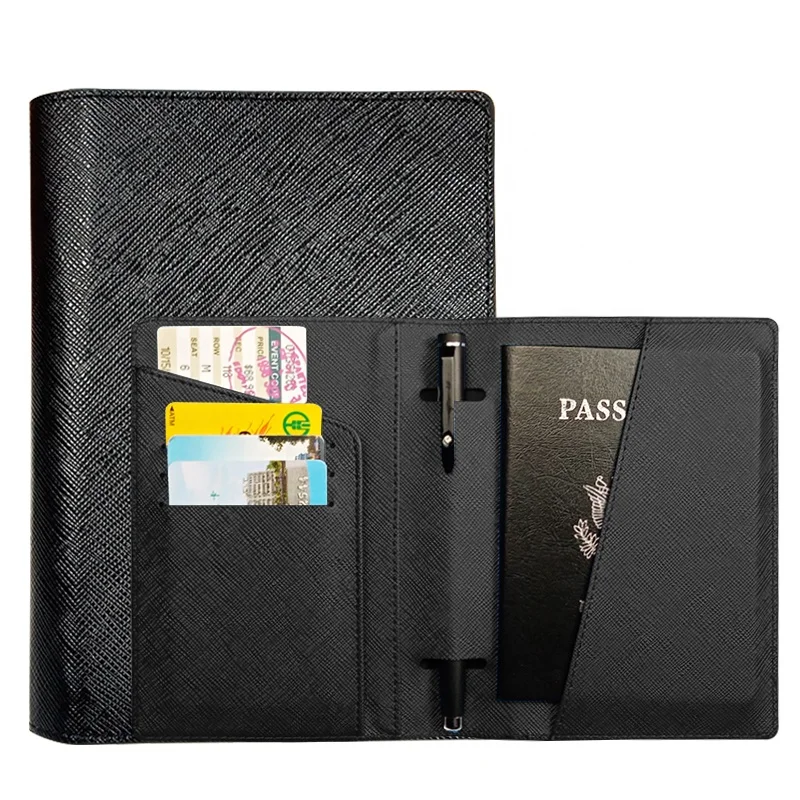 Top 10   Saffiano Passport Holder With Pen Holder PU Leather Travel Wallet Passport Cover