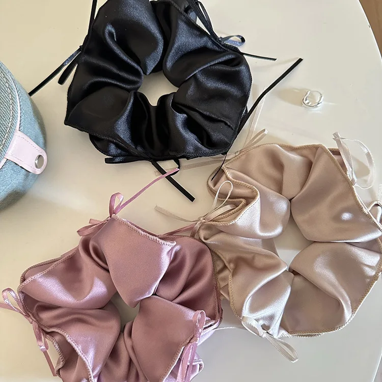 Ribbon bow big head rope sweet hair loop tied hair rope versatile rubber band