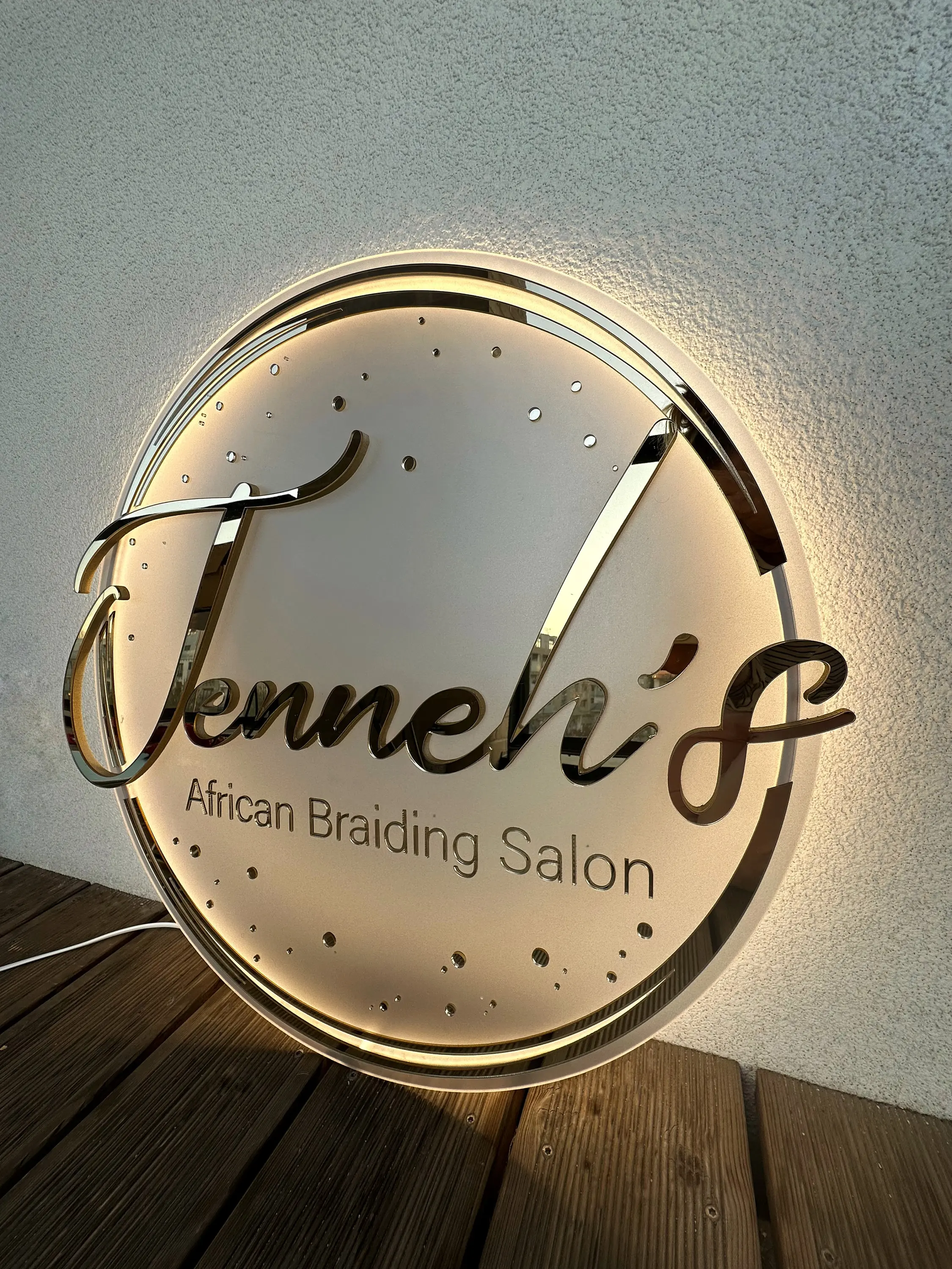 Acrylic salon sign Business name Sign with backlight Salon decor Personalised Acrylic Business Signage Business sign backlight