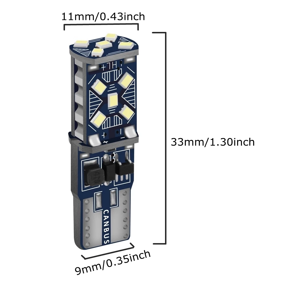 2PCS T10 W5W New Super Bright LED Car Parking Lights WY5W 168 501 2825 Auto Wedge Turn Side Bulbs Car Interior Reading Dome Lamp