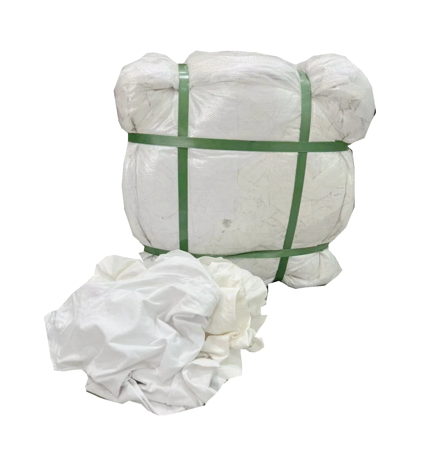 White t shirt rag industrial use 100 cotton  cloth clips with packing 50LB bag of workshop rags