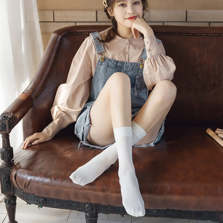 
Summer New Best Selling High Socks Japanese Ladies Color Breathable Ice Socks Manufacturers Slim Ladies High Socks 