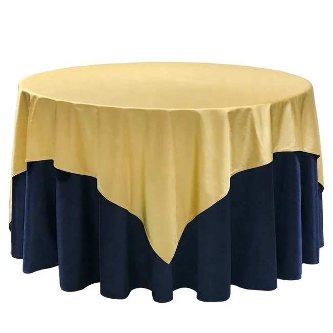 Wholesale Luxury navy blue gold Banquet Party Round  Table cloth