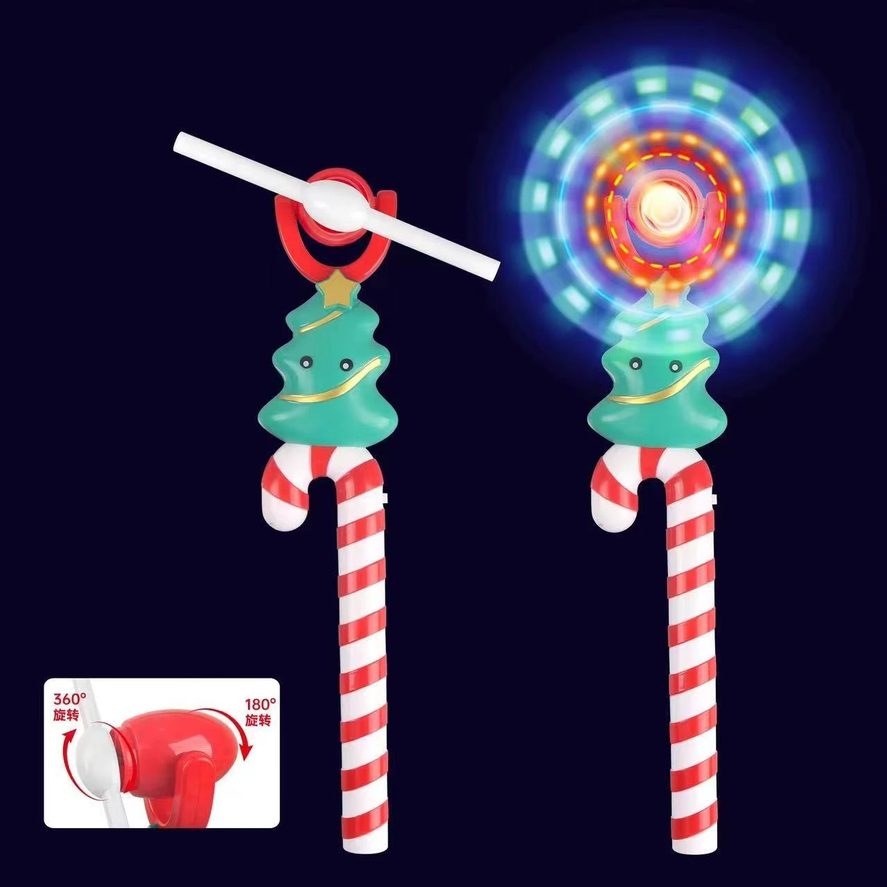 Glowing Toys 2024 Magic Wand Christmas Party Glowing Windmill Glowing Toys LED Flashing Christmas Rotating Windmill Music