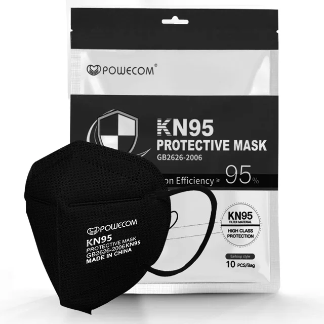 
1Powecom Disposable Color Folding Kn95 Face Mask Personal Respiratory Protection Anti Dust Daily 
