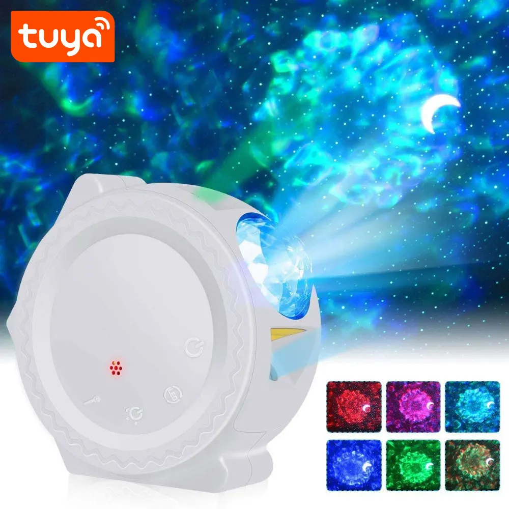 2024 Hot Led RGB Lighting Tuya Smart WiFi 3-in-1 Sky+Moon+Star Music Light Star Projector With Remote Control PST-SC511