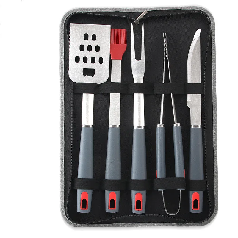 BBQ Tools Set Stainless Steel BBQ Fork Shovel Knife Stick Kits Outdoor Camping Cooking Tools Barbecue Utensils With Bag