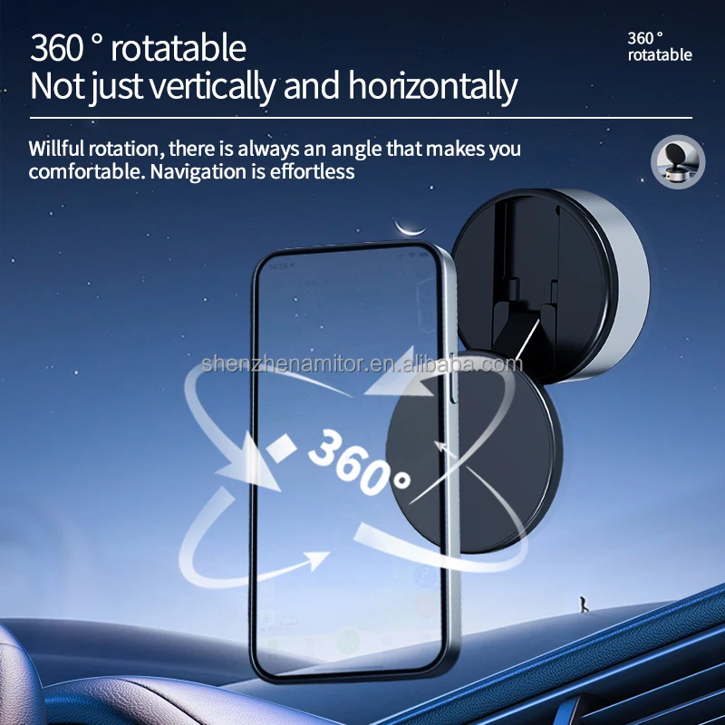 360 degree Rotation Magnetic Suction Universal phone holder Upgraded Stable Magnetic Phone Holder Navigation Phone Stand